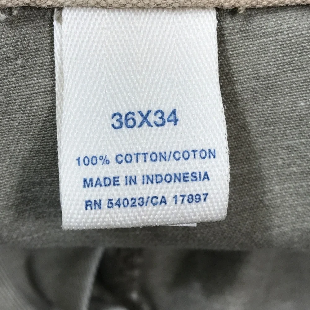 Vintage Old Navy Utility Pants 36x34 Gray Bootcut Cotton Button Pockets Work Y2K
